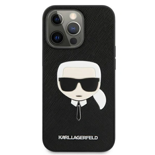 Etui Karl Lagerfeld KLHCP13XSAKHBK Apple iPhone 13 Pro Max czarny/black hardcase Saffiano Ikonik Karl`s Head