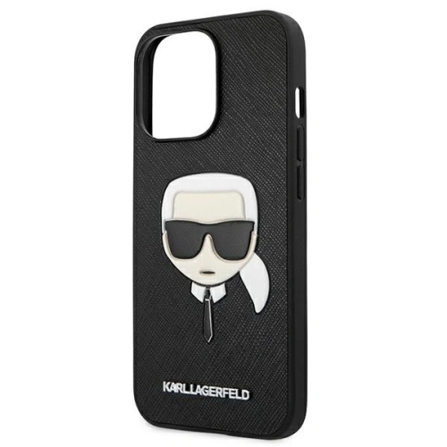 Etui Karl Lagerfeld KLHCP13XSAKHBK Apple iPhone 13 Pro Max czarny/black hardcase Saffiano Ikonik Karl`s Head