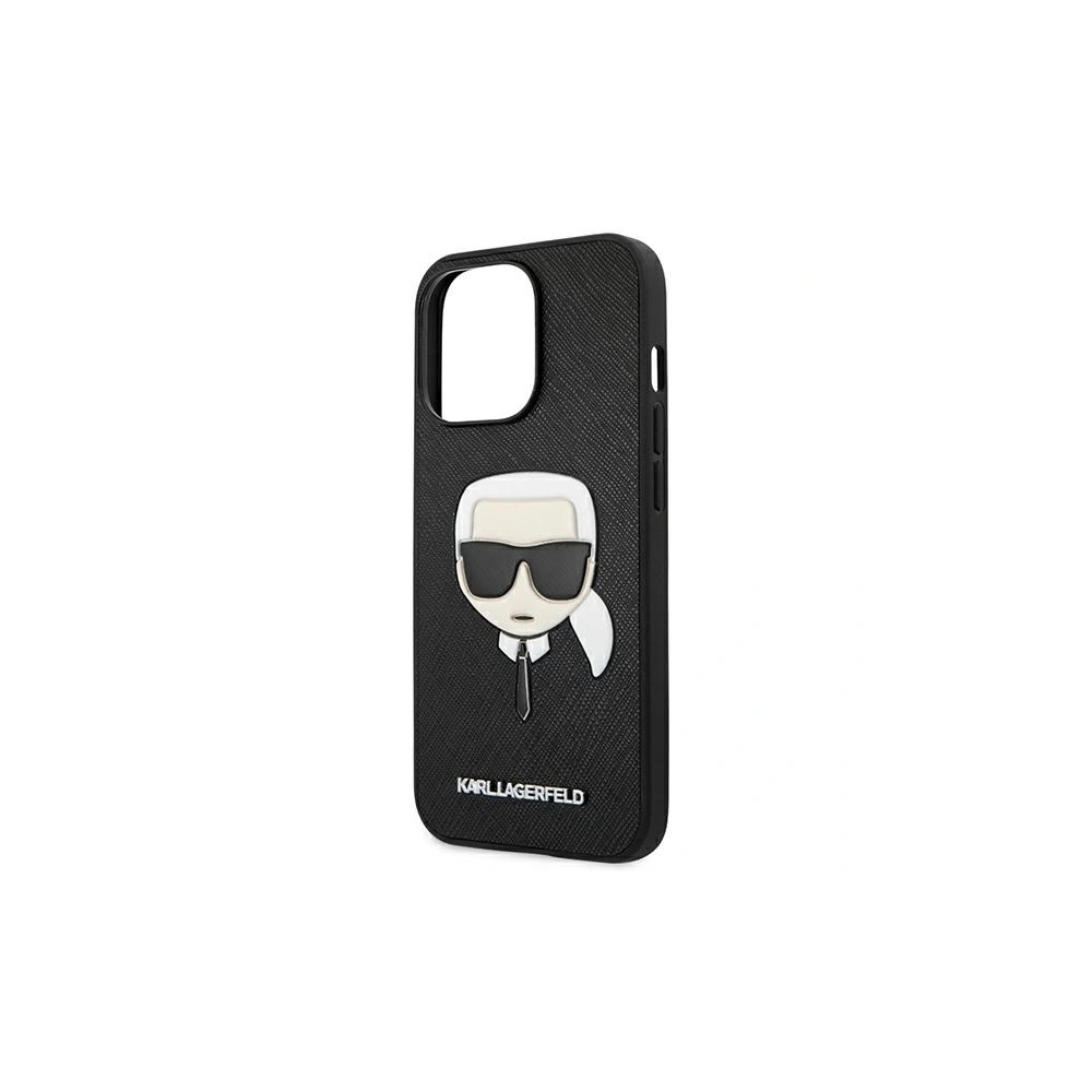 Hurtownia GSM - Etui Karl Lagerfeld KLHCP13XSAKHBK Apple iPhone 13 Pro Max czarny/black hardcase Saffiano Ikonik Karl`s Head - KLD696BLK - {ean13} - Hurt