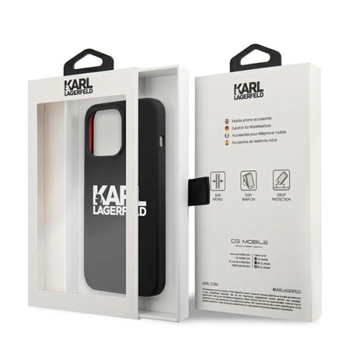Etui Karl Lagerfeld KLHCP13XSLKLRBK Apple iPhone 13 Pro Max Silicone Stack Logo czarny/black