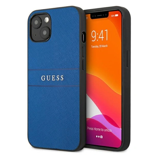 Etui Guess GUHCP13SPSASBBL Apple iPhone 13 mini niebieski/blue Saffiano Strap