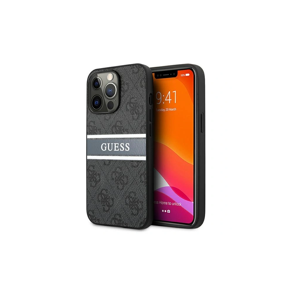 Wholesale Guess GUHCP13X4GDGR Apple iPhone 13 Pro Max grey hardcase 4G Stripe - GUE1337GRY - {ean13} - Hurt