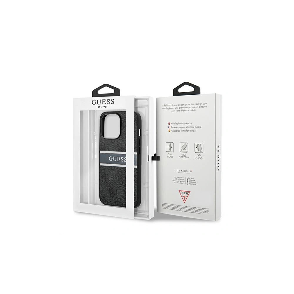 Wholesale Guess GUHCP13X4GDGR Apple iPhone 13 Pro Max grey hardcase 4G Stripe - GUE1337GRY - {ean13} - Hurt