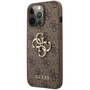 Case Guess GUHCP13X4GMGBR Apple iPhone 13 Pro Max braun/brown hardcase 4G Big Metal Logo
