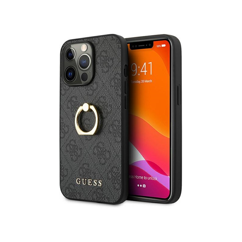 Hurtownia Guess - 3666339023942 - GUE1339GRY - Etui Guess GUHCP13X4GMRGR Apple iPhone 13 Pro Max szary/grey hardcase 4G with ring stand - B2B homescreen