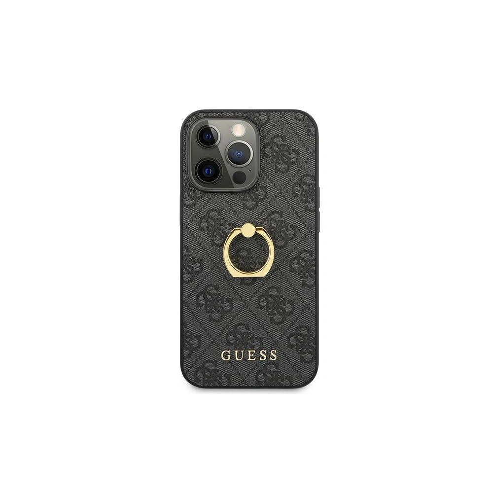Wholesale Guess GUHCP13X4GMRGR Apple iPhone 13 Pro Max grey hardcase 4G with ring stand - GUE1339GRY - {ean13} - Hurt