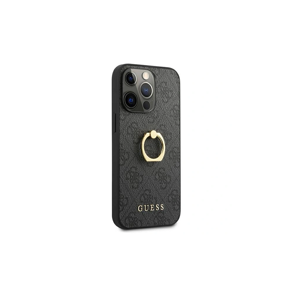 Wholesale Guess GUHCP13X4GMRGR Apple iPhone 13 Pro Max grey hardcase 4G with ring stand - GUE1339GRY - {ean13} - Hurt