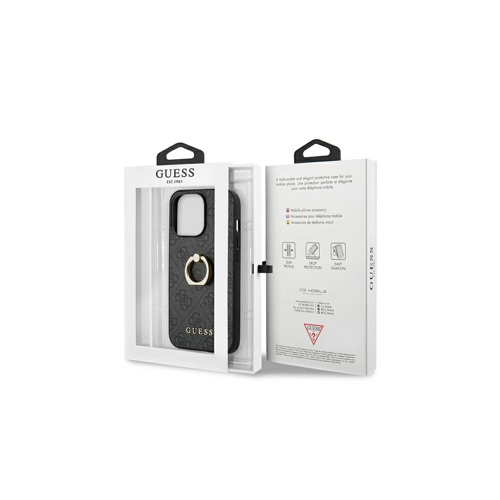 Wholesale Guess GUHCP13X4GMRGR Apple iPhone 13 Pro Max grey hardcase 4G with ring stand - GUE1339GRY - {ean13} - Hurt