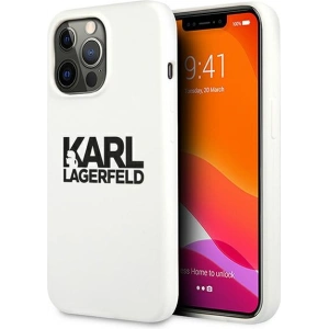 Etui Karl Lagerfeld KLHCP13XSLKLWH Apple iPhone 13 Pro Max Silicone Stack Logo biały/white