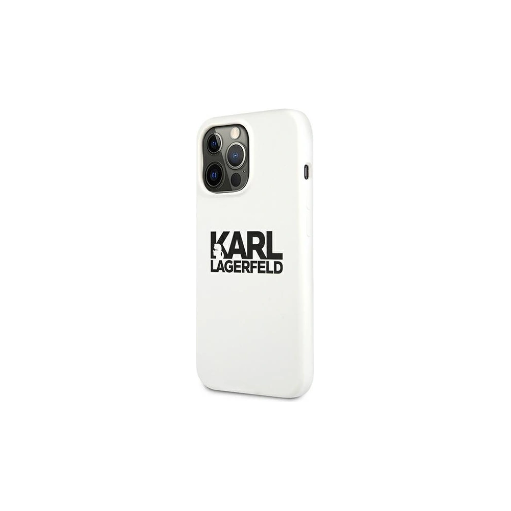 Hurtownia GSM - Etui Karl Lagerfeld KLHCP13XSLKLWH Apple iPhone 13 Pro Max Silicone Stack Logo biały/white - KLD698WHT - {ean13} - Hurt