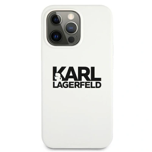 Etui Karl Lagerfeld KLHCP13XSLKLWH Apple iPhone 13 Pro Max Silicone Stack Logo biały/white
