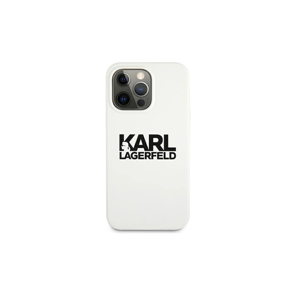 Hurtownia GSM - Etui Karl Lagerfeld KLHCP13XSLKLWH Apple iPhone 13 Pro Max Silicone Stack Logo biały/white - KLD698WHT - {ean13} - Hurt