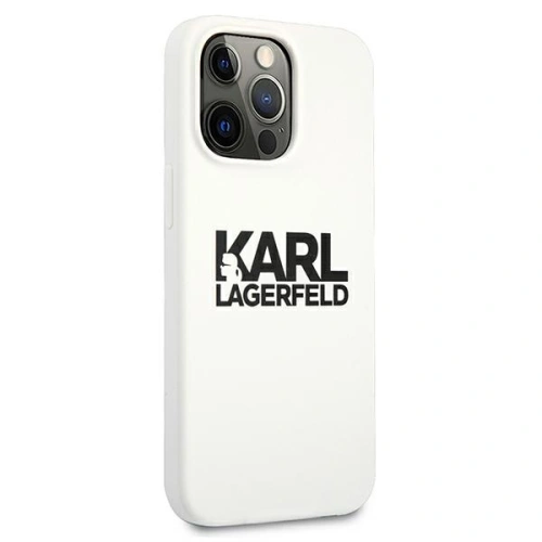 Etui Karl Lagerfeld KLHCP13XSLKLWH Apple iPhone 13 Pro Max Silicone Stack Logo biały/white