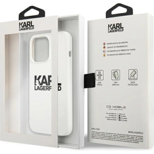 Etui Karl Lagerfeld KLHCP13XSLKLWH Apple iPhone 13 Pro Max Silicone Stack Logo biały/white