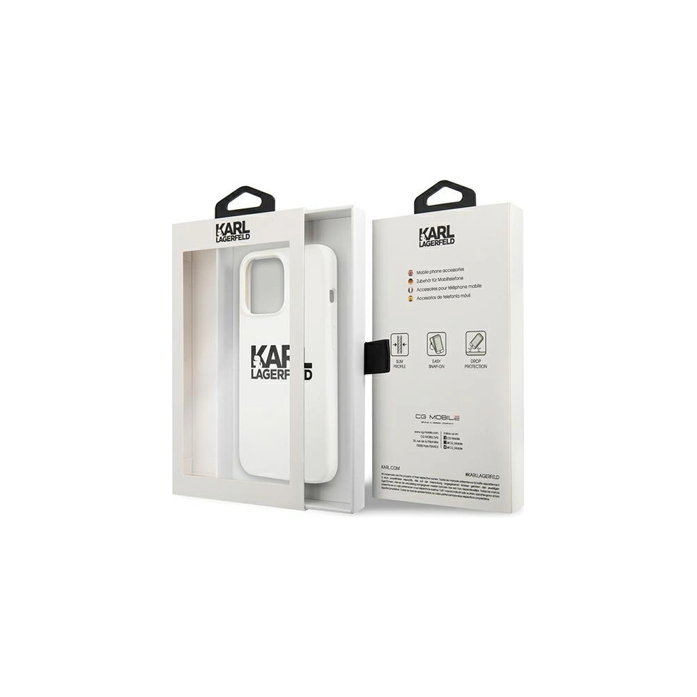 Hurtownia GSM - Etui Karl Lagerfeld KLHCP13XSLKLWH Apple iPhone 13 Pro Max Silicone Stack Logo biały/white - KLD698WHT - {ean13} - Hurt