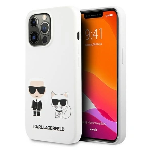 Case Karl Lagerfeld KLHCP13XSSKCW Apple iPhone 13 Pro Max Hartschale weiß/white Silikon Karl & Choupette