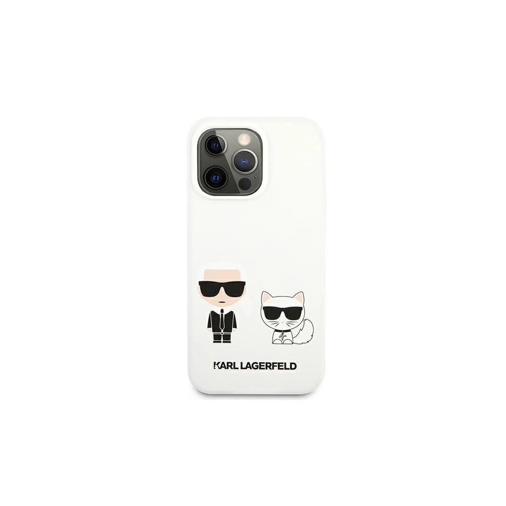 Hurtownia GSM - Etui Karl Lagerfeld KLHCP13XSSKCW Apple iPhone 13 Pro Max hardcase biały/white Silicone Karl & Choupette - KLD700WHT - {ean13} - Hurt