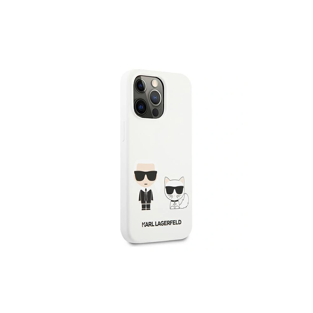 Hurtownia GSM - Etui Karl Lagerfeld KLHCP13XSSKCW Apple iPhone 13 Pro Max hardcase biały/white Silicone Karl & Choupette - KLD700WHT - {ean13} - Hurt