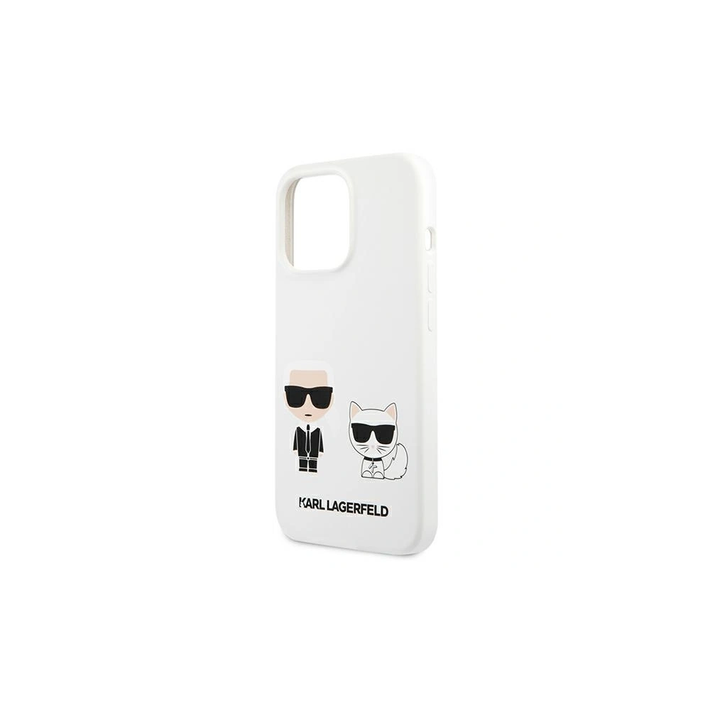 Hurtownia GSM - Etui Karl Lagerfeld KLHCP13XSSKCW Apple iPhone 13 Pro Max hardcase biały/white Silicone Karl & Choupette - KLD700WHT - {ean13} - Hurt