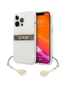 Hurtownia GSM - Etui Guess GUHCP13XKB4GBR Apple iPhone 13 Pro Max průhledný tvrdý obal 4G hnědý popruh charm - GUE1342CL - {ean13} - Hurt