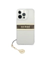 Hurtownia GSM - Etui Guess GUHCP13XKB4GBR Apple iPhone 13 Pro Max průhledný tvrdý obal 4G hnědý popruh charm - GUE1342CL - {ean13} - Hurt