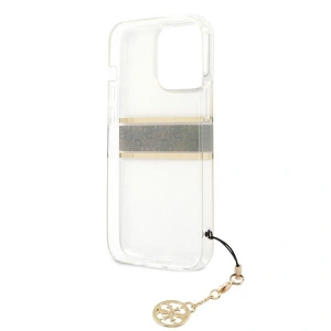 Etui Guess GUHCP13XKB4GBR Apple iPhone 13 Pro Max Transparent hardcase 4G Brown Strap Charm