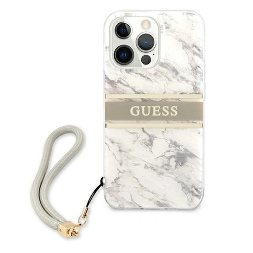 Etui Guess GUHCP13XKMABGR Apple iPhone 13 Pro Max szary/grey hardcase Marble Strap Collection