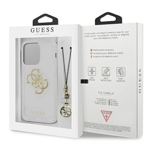 Etui Guess GUHCP13XKS4GGO Apple iPhone 13 Pro Max Transparent hardcase 4G Gold Charms Collection