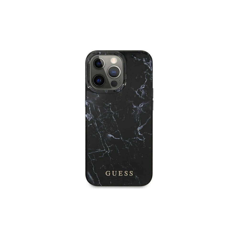 Wholesale Guess GUHCP13XPCUMABK Apple iPhone 13 Pro Max black hardcase Marble - GUE1347BLK - {ean13} - Hurt