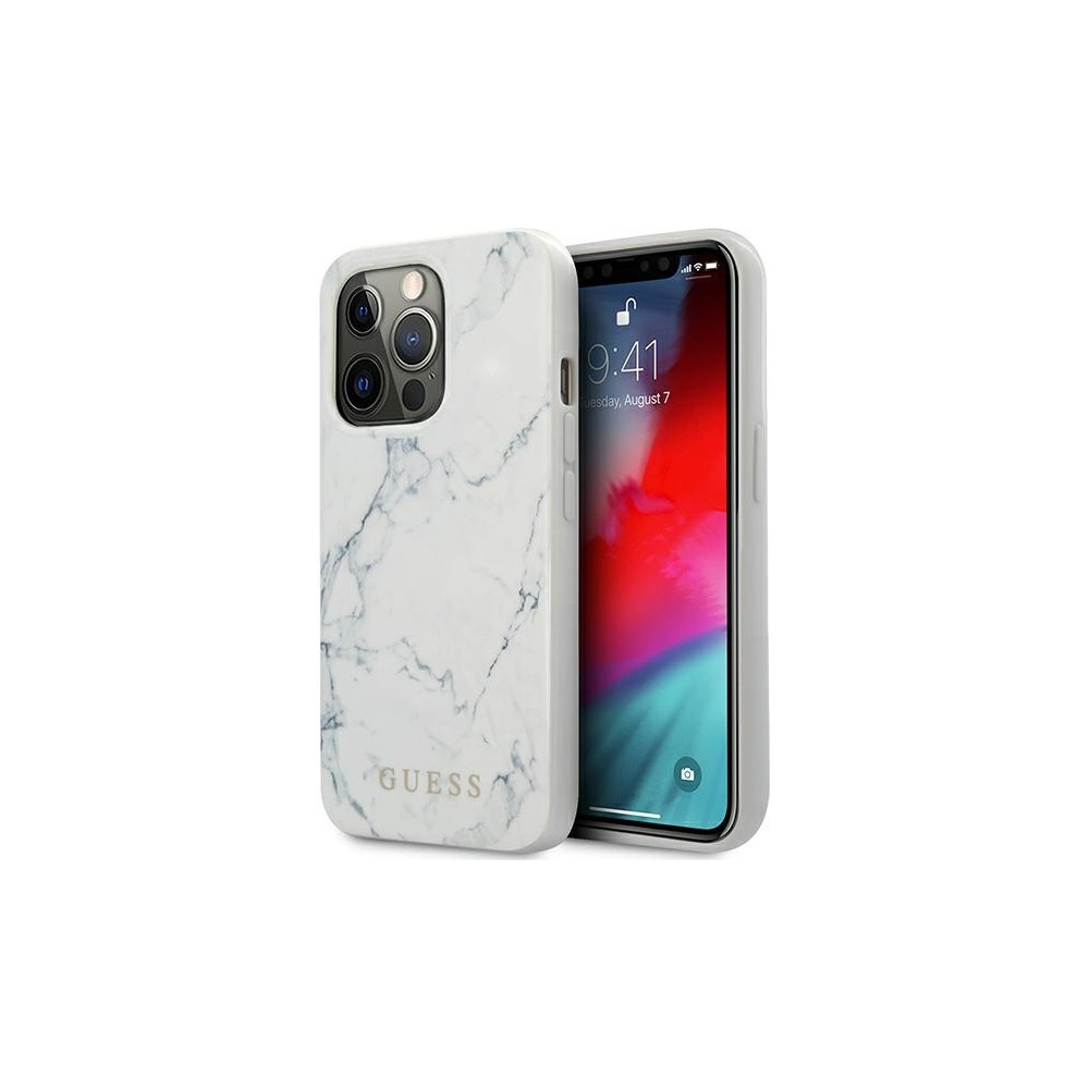 Wholesale Guess GUHCP13XPCUMAWH Apple iPhone 13 Pro Max white hardcase Marble - GUE1348WHT - {ean13} - Hurt