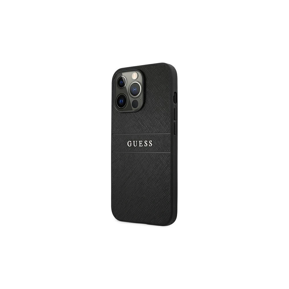 Wholesale Guess GUHCP13XPSASBBK Apple iPhone 13 Pro Max black Saffiano Strap - GUE1349BLK - {ean13} - Hurt