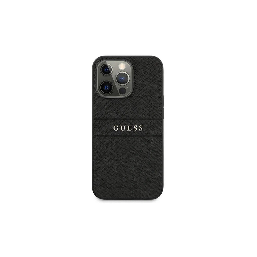 Wholesale Guess GUHCP13XPSASBBK Apple iPhone 13 Pro Max black Saffiano Strap - GUE1349BLK - {ean13} - Hurt