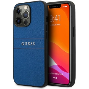 Guess GUHCP13XPSASBBL Apple iPhone 13 Pro Max blue Saffiano Strap