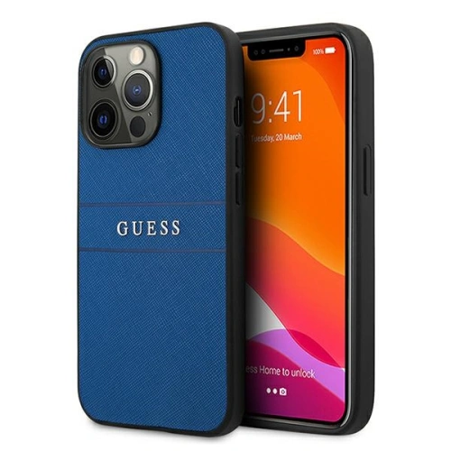 Etui Guess GUHCP13XPSASBBL Apple iPhone 13 Pro Max niebieski/blue Saffiano Strap