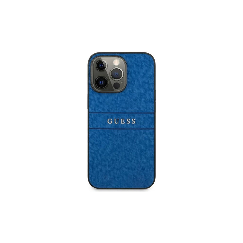 Wholesale Guess GUHCP13XPSASBBL Apple iPhone 13 Pro Max blue Saffiano Strap - GUE1350BLU - {ean13} - Hurt