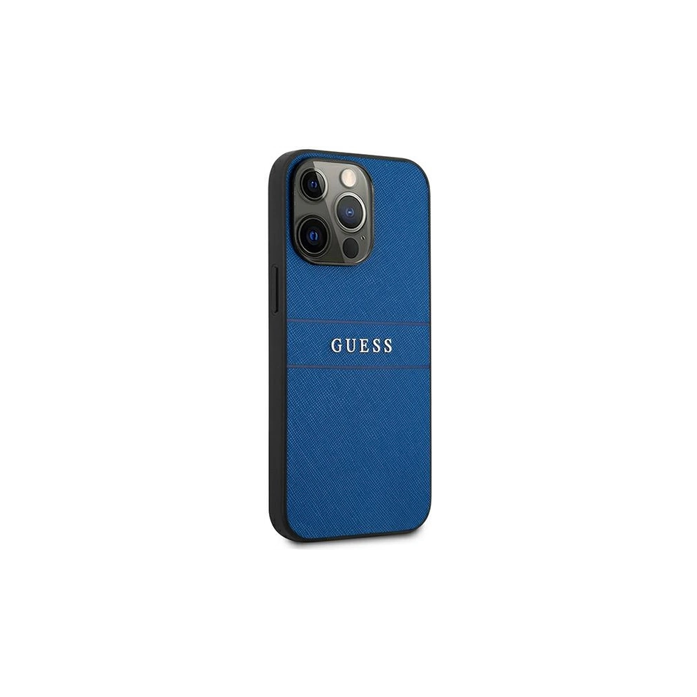 Wholesale Guess GUHCP13XPSASBBL Apple iPhone 13 Pro Max blue Saffiano Strap - GUE1350BLU - {ean13} - Hurt