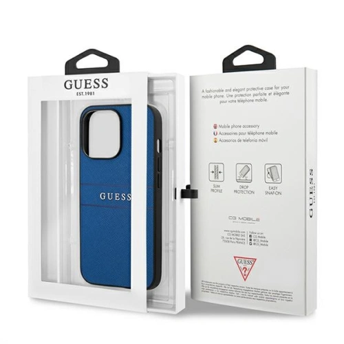 Etui Guess GUHCP13XPSASBBL Apple iPhone 13 Pro Max niebieski/blue Saffiano Strap