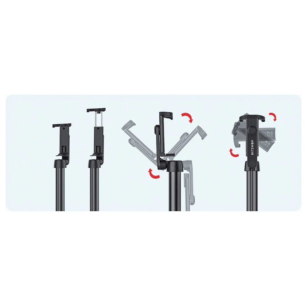 Hurtownia GSM - Selfie stick, statyw Bluetooth BlitzWolf BW-BS10 Plus do smartfonów (czarny) - BLZ392 - {ean13} - Hurt