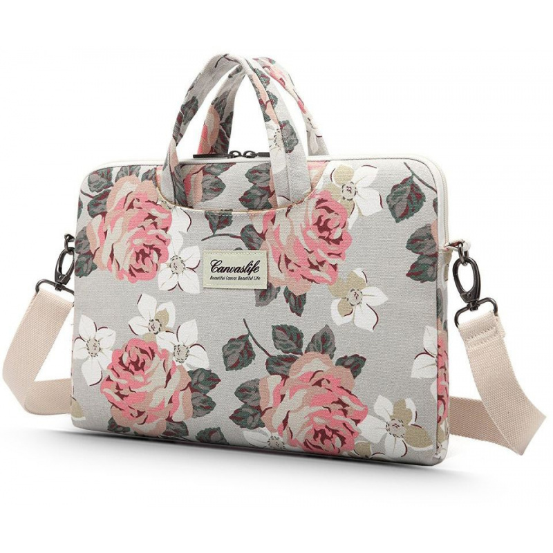 Canvaslife Distributor - 0795787711170 - CNF002WHTROS - Canvaslife Briefcase Bag 13-14 inch White Rose - B2B homescreen