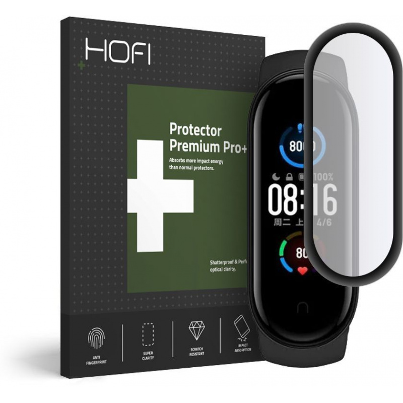 Hofi Distributor - 0795787712368 - HOFI096BLK - Hofi Hybrid Glass Xiaomi Mi Band 5 Black - B2B homescreen