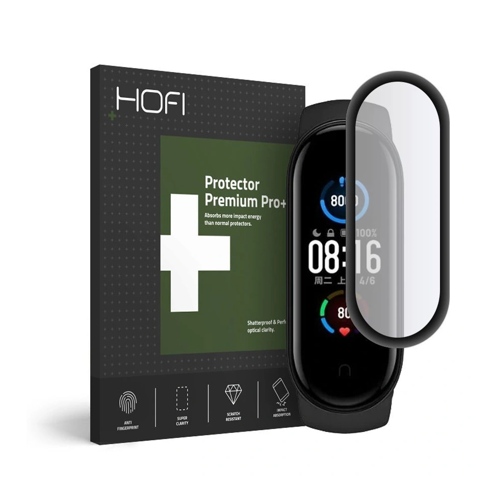 Hurtownia GSM - Hybidní sklo Hofi Hybrid Glass Xiaomi Mi Band 5 černé - HOFI096BLK - {ean13} - Hurt
