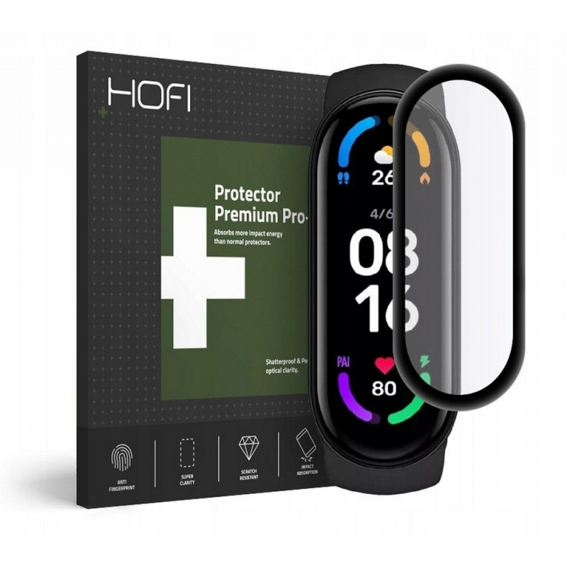 Hofi Distributor - 6216990211843 - HOFI105BLK - Hofi Hybrid Glass Xiaomi Mi Band 6 Black - B2B homescreen