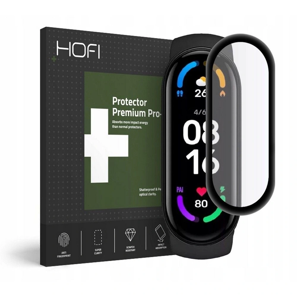 Hurtownia GSM - Hybrydní sklo Hofi Hybrid Glass Xiaomi Mi Band 6 Černé - HOFI105BLK - {ean13} - Hurt