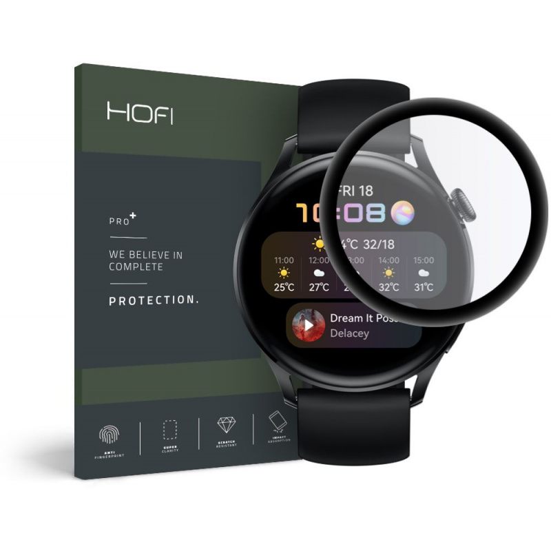 Hofi Distributor - 6216990213397 - HOFI121BLK - Hofi Hybrid Glass Huawei Watch 3 46mm Black - B2B homescreen