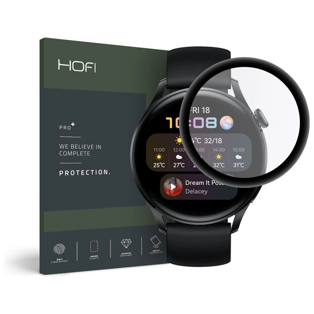 Hurtownia GSM - Hybrydní sklo Hofi Hybrid Glass Huawei Watch 3 46mm černé - HOFI121BLK - {ean13} - Hurt