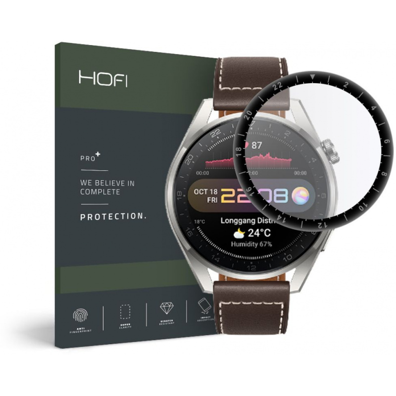 Hofi Distributor - 6216990213403 - HOFI122BLK - Hofi Hybrid Glass Huawei Watch 3 Pro 48mm Black - B2B homescreen
