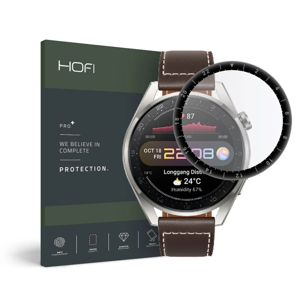 Hurtownia GSM - Hybridní sklo Hofi Hybrid Glass Huawei Watch 3 Pro 48mm černé - HOFI122BLK - {ean13} - Hurt
