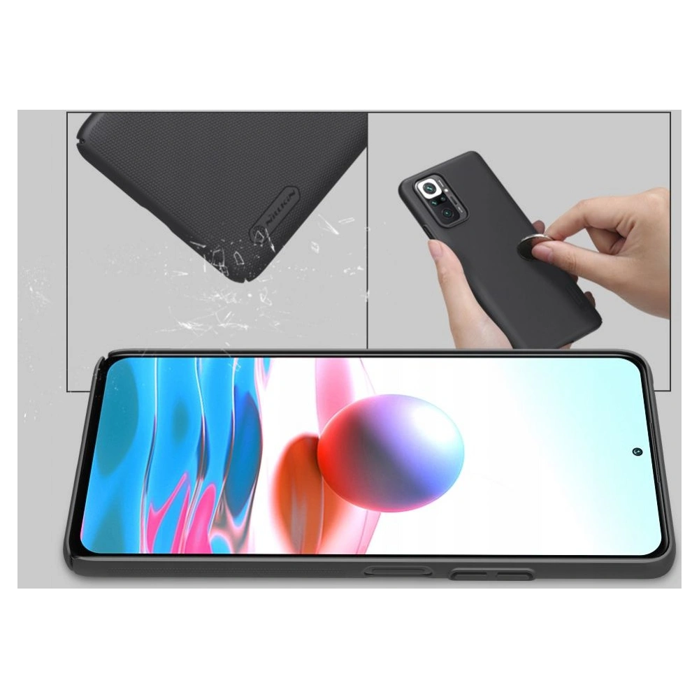 Hurtownia GSM - Etui Nillkin Frosted Shield Redmi Note 10/10s Černé - NLK014BLK - {ean13} - Hurt