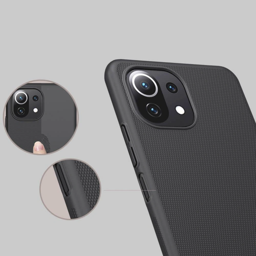 Hurtownia GSM - Etui Nillkin Frosted Shield Xiaomi Mi 11 Lite/NE/5G Černá - NLK019BLK - {ean13} - Hurt