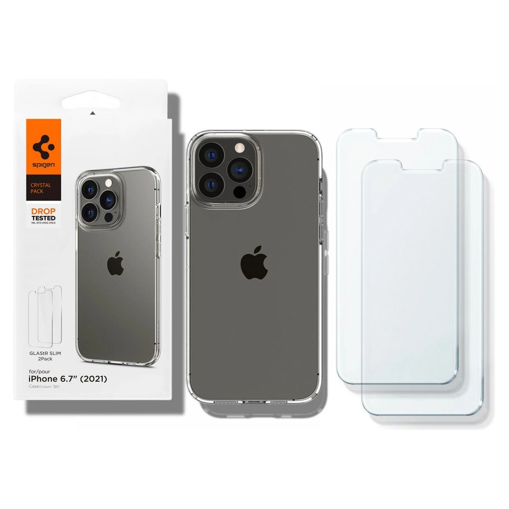 Wholesale Case Spigen Crystal Pack Apple iPhone 13 Pro Max Crystal Clear + Glass - SPN1902CL - {ean13} - Hurt